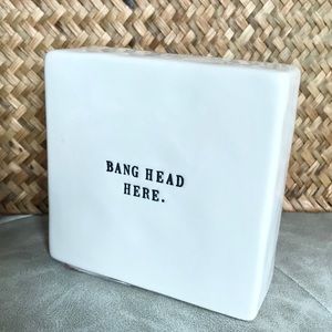 Rae Dunn White Ceramic Block Decor